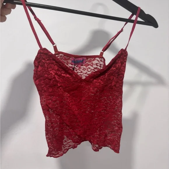 Red Lace Two-Piece Set - Picture 2 of 3